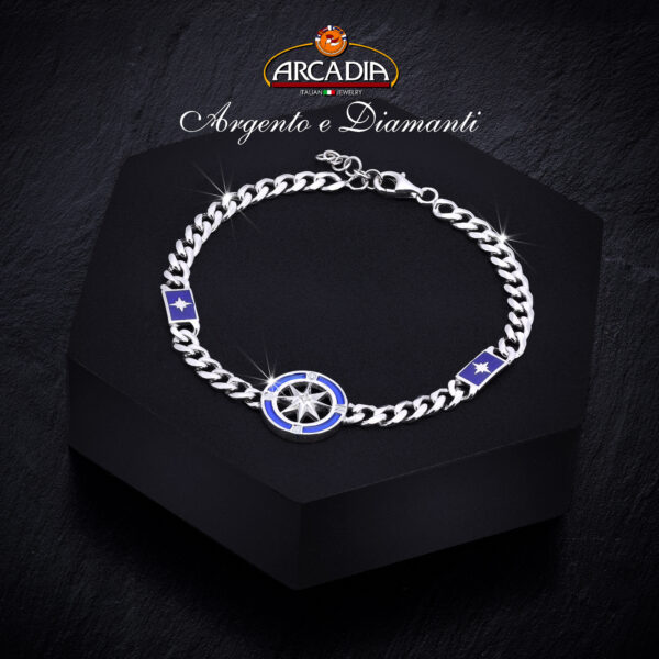 BRD009- BRACCIALE IN ARGENTO 925% E DIAMANTI