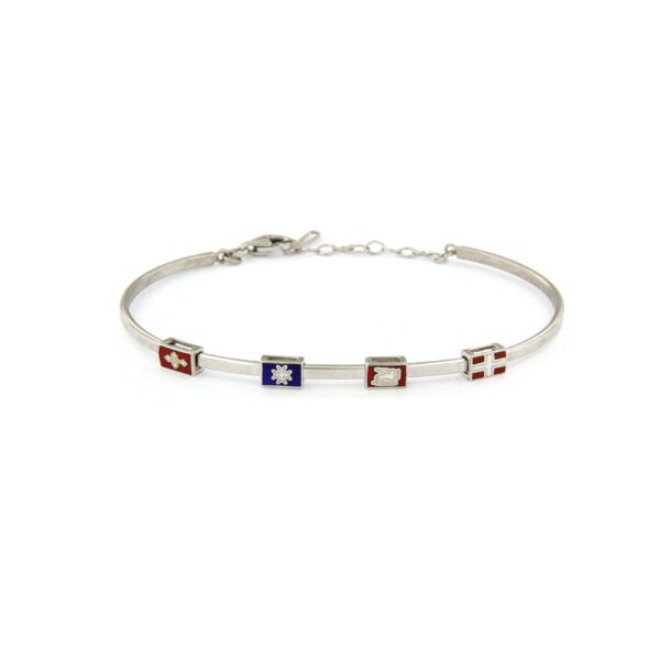 BR209- BRACCIALE RIGIDO IN ARGENTO 925% CON REPUBBLICHE MARINARE